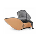 Whitneyy - Black Vegan Stretch Leather - Street Sole - Thigh Variant Four