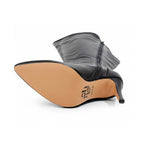 Whitneyy - Black Vegan Stretch Leather - Street Sole - Thigh Variant Six