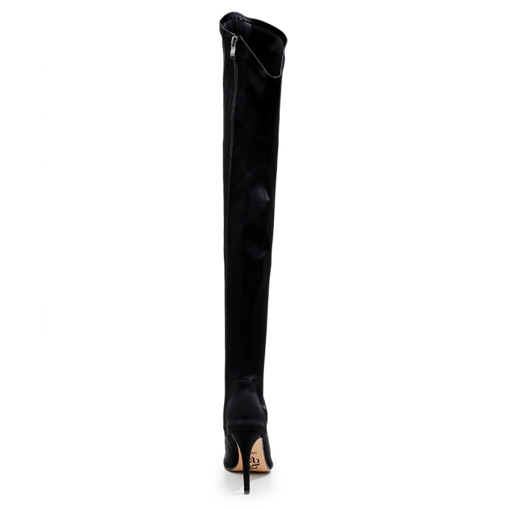 Whitneyy - Vegan Ultra Stretch Suede Black - Street Sole - Thigh Variant Zero