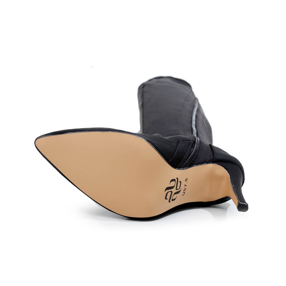 Whitneyy - Vegan Ultra Stretch Suede Black - Street Sole - Thigh Variant Zero