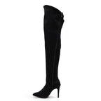 Whitneyy - Vegan Ultra Stretch Suede Black - Street Sole - Thigh Variant One