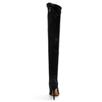 Whitneyy - Vegan Ultra Stretch Suede Black - Street Sole - Thigh Variant One
