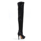 Whitneyy - Vegan Ultra Stretch Suede Black - Street Sole - Thigh Variant One