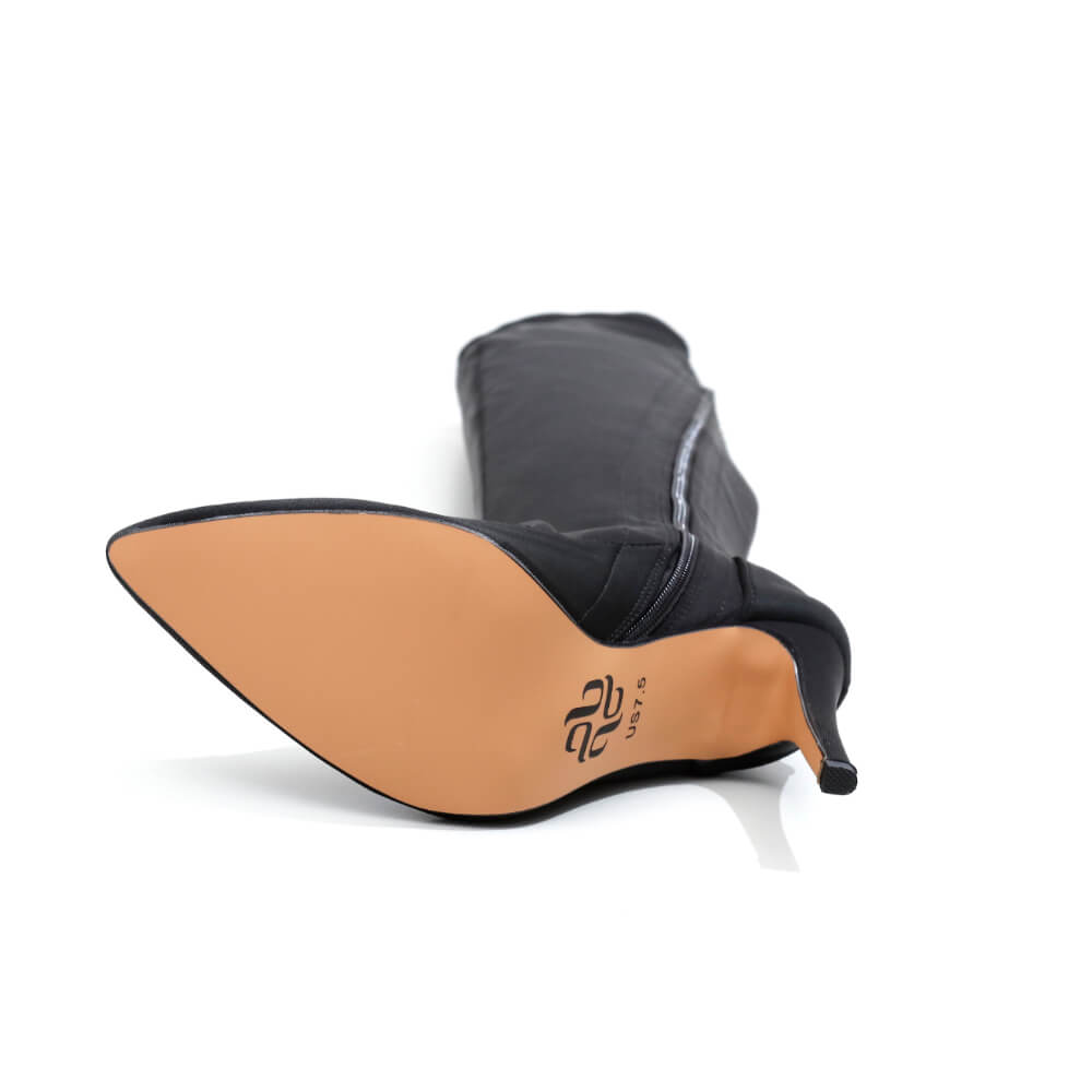 Whitneyy - Vegan Ultra Stretch Suede Black - Street Sole - Thigh Variant One