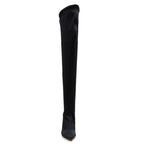 Whitneyy - Vegan Ultra Stretch Suede Black - Street Sole - Thigh Variant Two