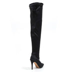 Whitneyy - Vegan Ultra Stretch Suede Black - Street Sole - Thigh Variant Two