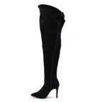 Whitneyy - Vegan Ultra Stretch Suede Black - Street Sole - Thigh Variant Three