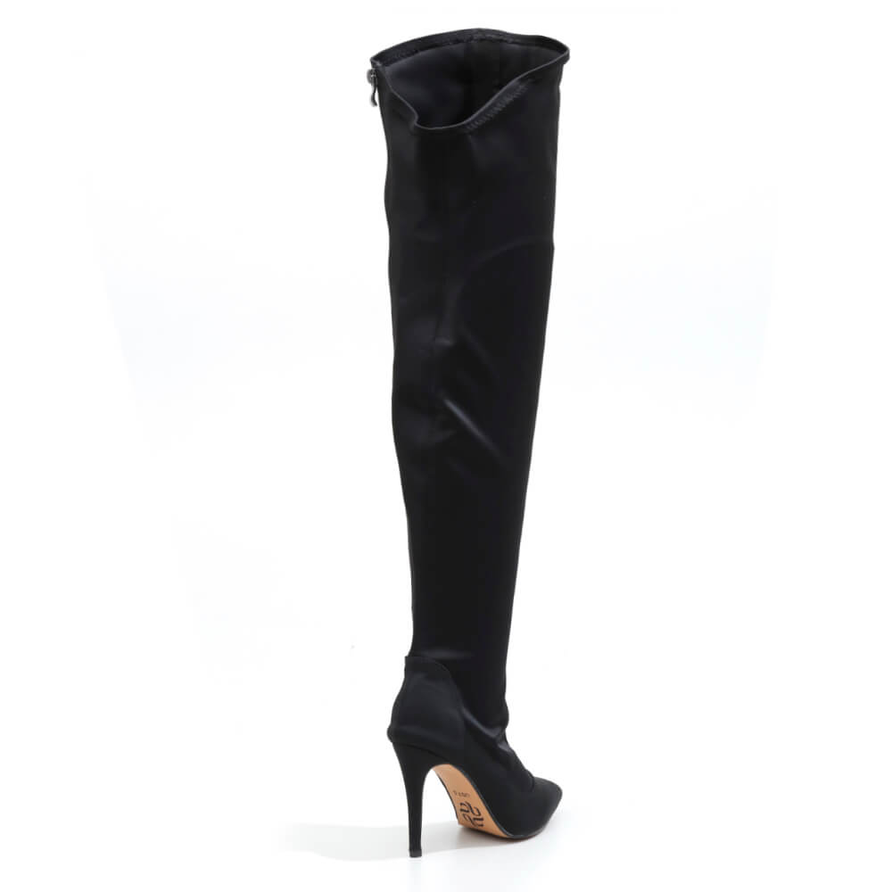 Whitneyy - Vegan Ultra Stretch Suede Black - Street Sole - Thigh Variant Three