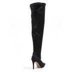 Whitneyy - Vegan Ultra Stretch Suede Black - Street Sole - Thigh Variant Three
