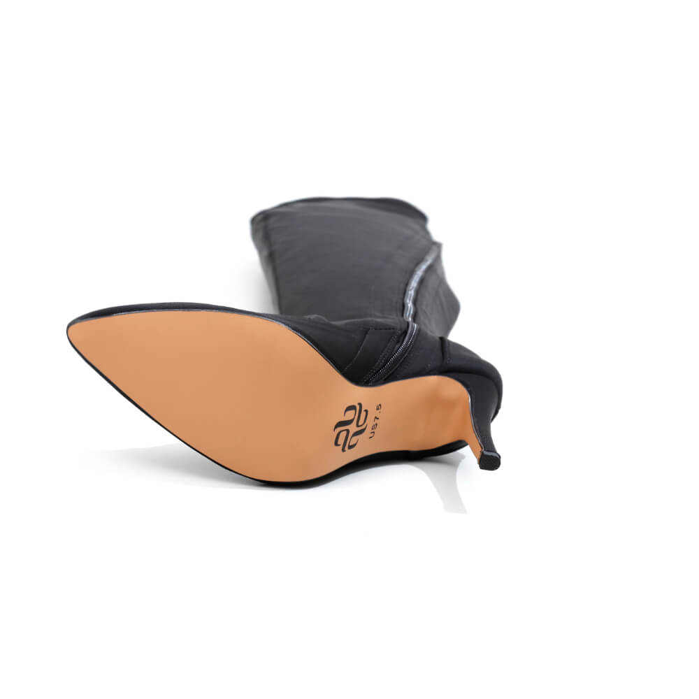 Whitneyy - Vegan Ultra Stretch Suede Black - Street Sole - Thigh Variant Three