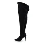 Whitneyy - Vegan Ultra Stretch Suede Black - Street Sole - Thigh Variant Four