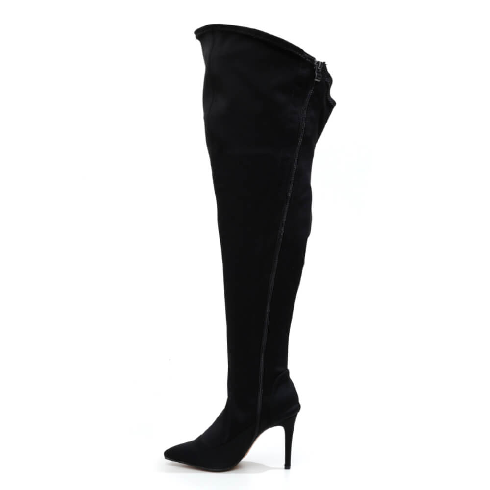 Whitneyy - Vegan Ultra Stretch Suede Black - Street Sole - Thigh Variant Four