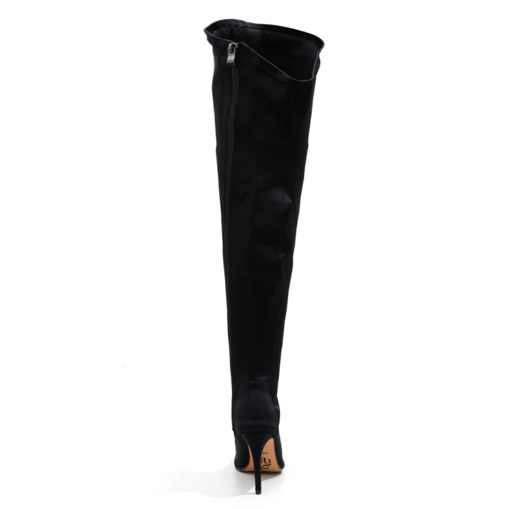 Whitneyy - Vegan Ultra Stretch Suede Black - Street Sole - Thigh Variant Four
