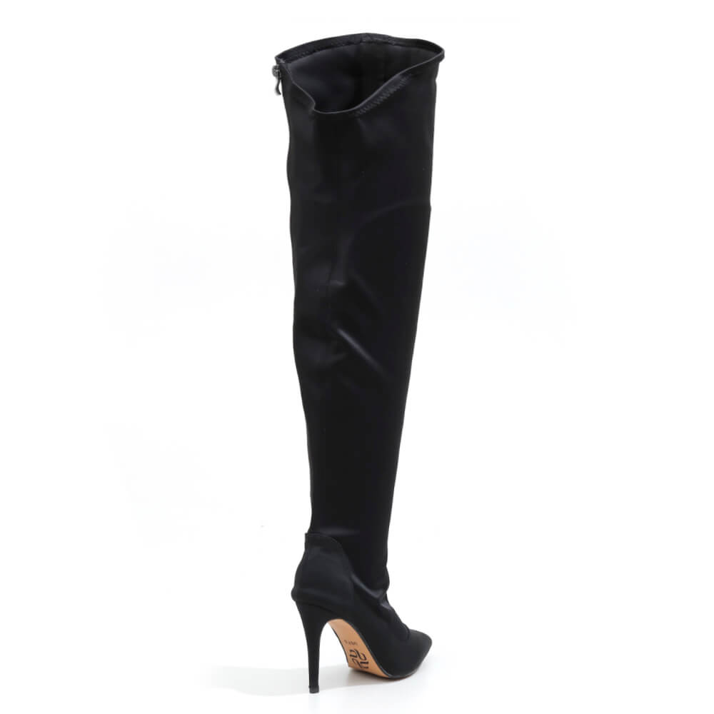 Whitneyy - Vegan Ultra Stretch Suede Black - Street Sole - Thigh Variant Four