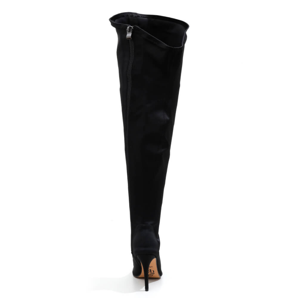 Whitneyy - Vegan Ultra Stretch Suede Black - Street Sole - Thigh Variant Five