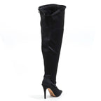 Whitneyy - Vegan Ultra Stretch Suede Black - Street Sole - Thigh Variant Five