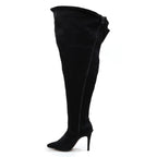 Whitneyy - Vegan Ultra Stretch Suede Black - Street Sole - Thigh Variant Six
