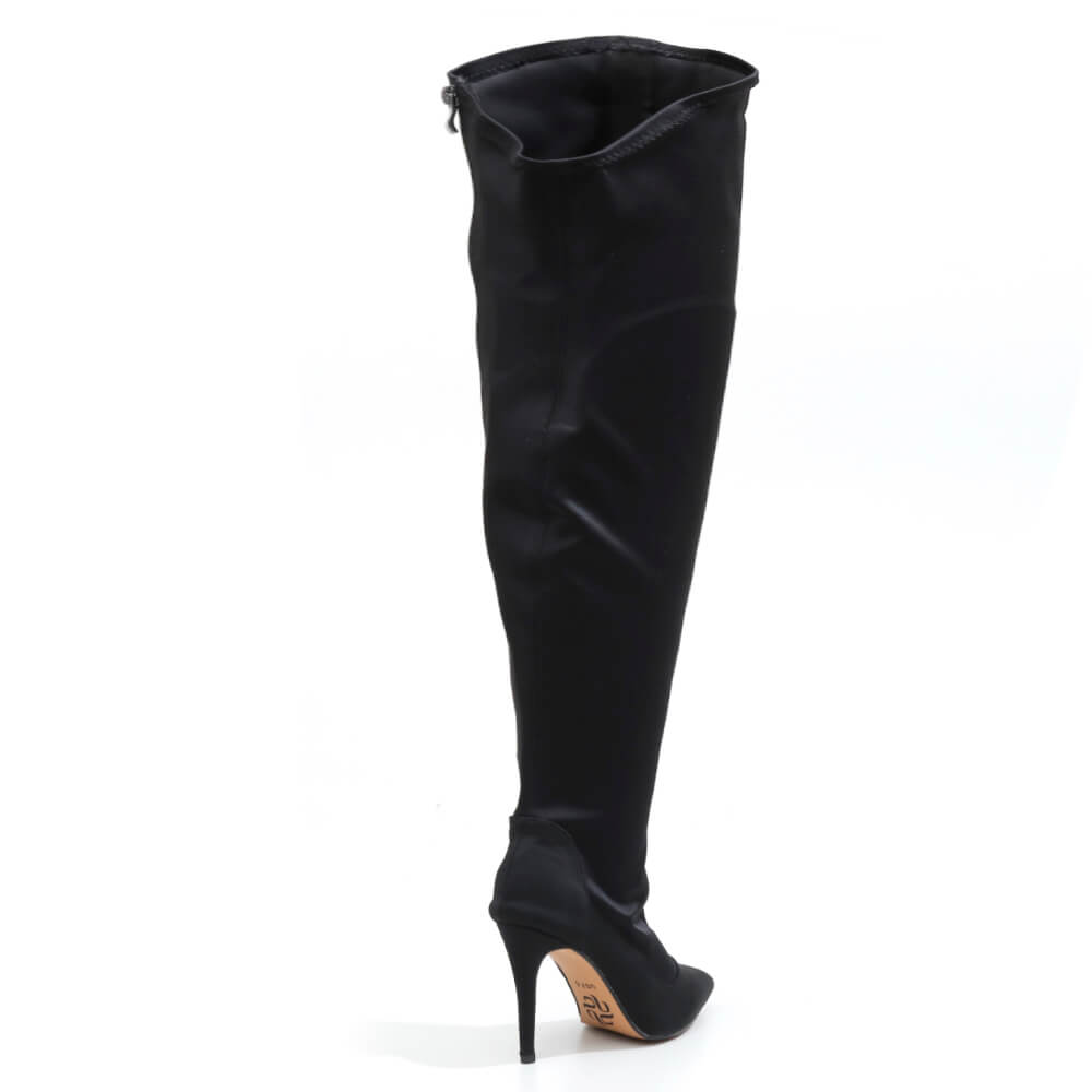 Whitneyy - Vegan Ultra Stretch Suede Black - Street Sole - Thigh Variant Six