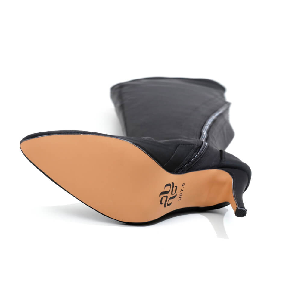 Whitneyy - Vegan Ultra Stretch Suede Black - Street Sole - Thigh Variant Six