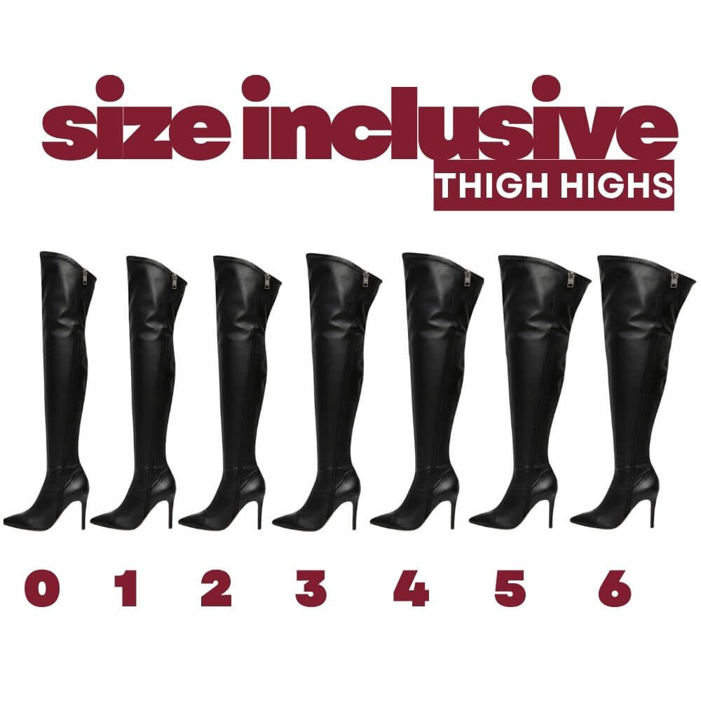 Whitneyy - Vegan Ultra Stretch Suede Black - Street Sole - Thigh Variant One