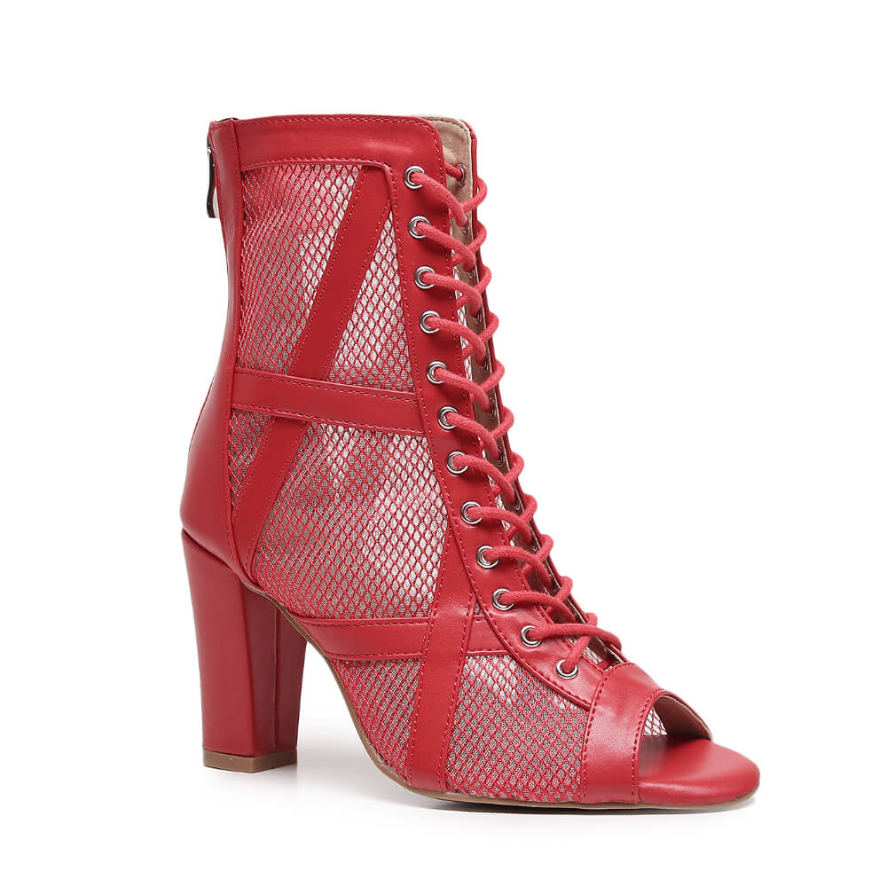 Xiomara Wide Fit - Red Vegan Leather - Street Sole