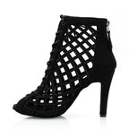 Minette - Black - Suede Sole - Dance Floor Only