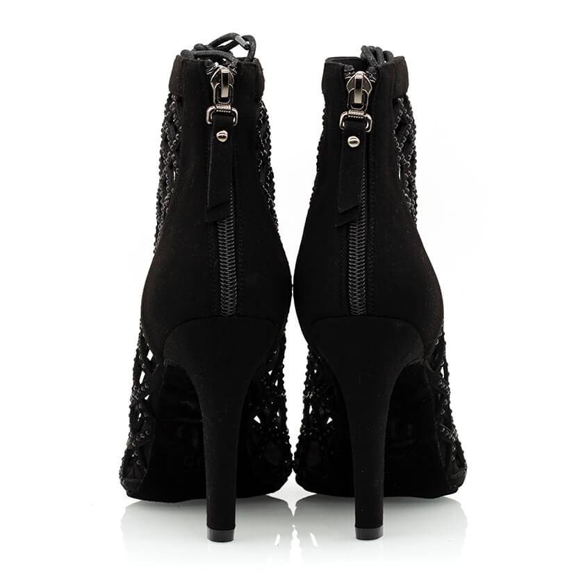 Minette - Black - Suede Sole - Dance Floor Only