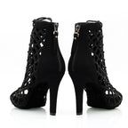 Minette - Black - Suede Sole - Dance Floor Only