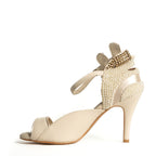 Zehra - Satin beige et cuir végan