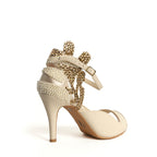 Zehra - Satin beige et cuir végan