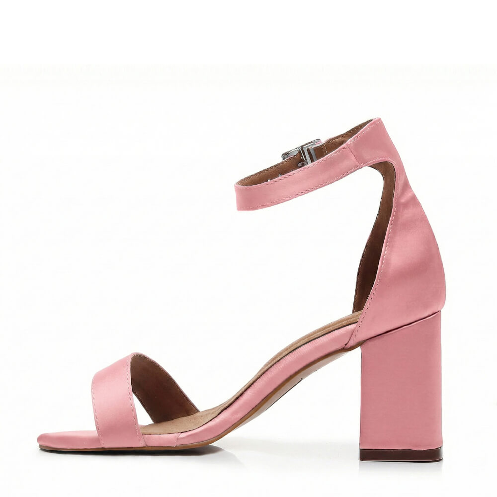 Zoe Block - Light Pink Satin - Street Sole