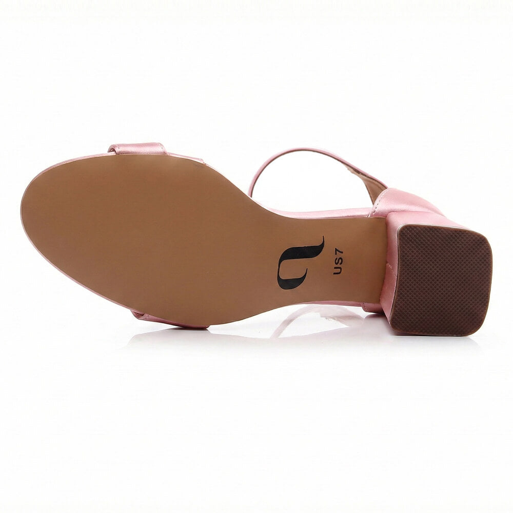 Zoe Block - Light Pink Satin - Street Sole