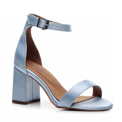 Zoe Block - Light Blue Satin - Street Sole