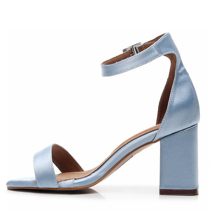 Zoe Block - Light Blue Satin - Street Sole