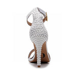 Zuri - White Satin Pearl - Rubber Sole