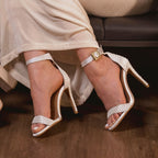Zuri - White Satin Pearl - Street Sole