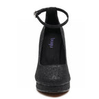 Claudine - Black Glitter - Street Sole