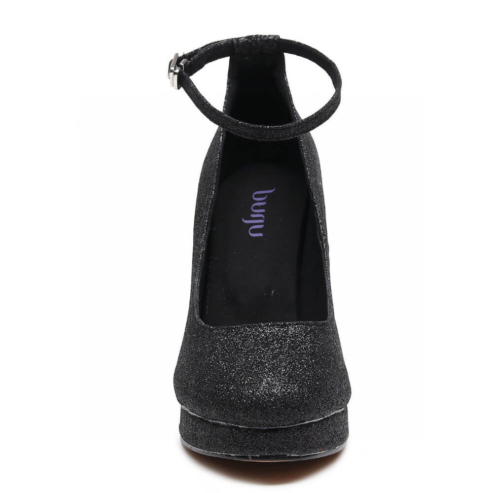 Claudine - Black Glitter - Street Sole