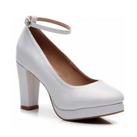 Claudine - White Vegan Leather - Street Sole