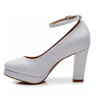 Claudine - White Vegan Leather - Street Sole