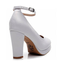 Claudine - White Vegan Leather - Street Sole