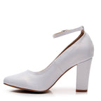 Claudine Wide Fit - White Vegan Leather - Street Sole