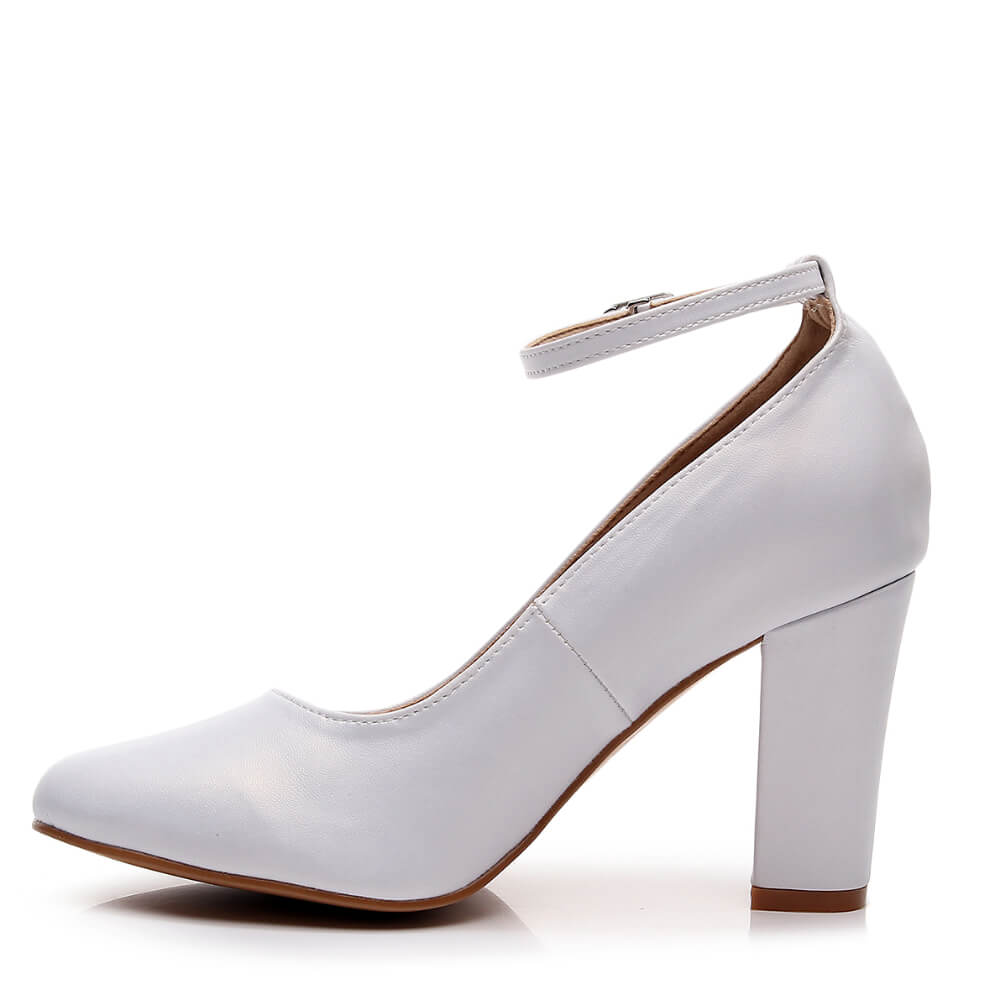 Claudine Wide Fit - White Vegan Leather - Street Sole