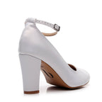 Claudine Wide Fit - White Vegan Leather - Street Sole