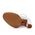 Claudine Wide Fit - White Vegan Leather - Street Sole