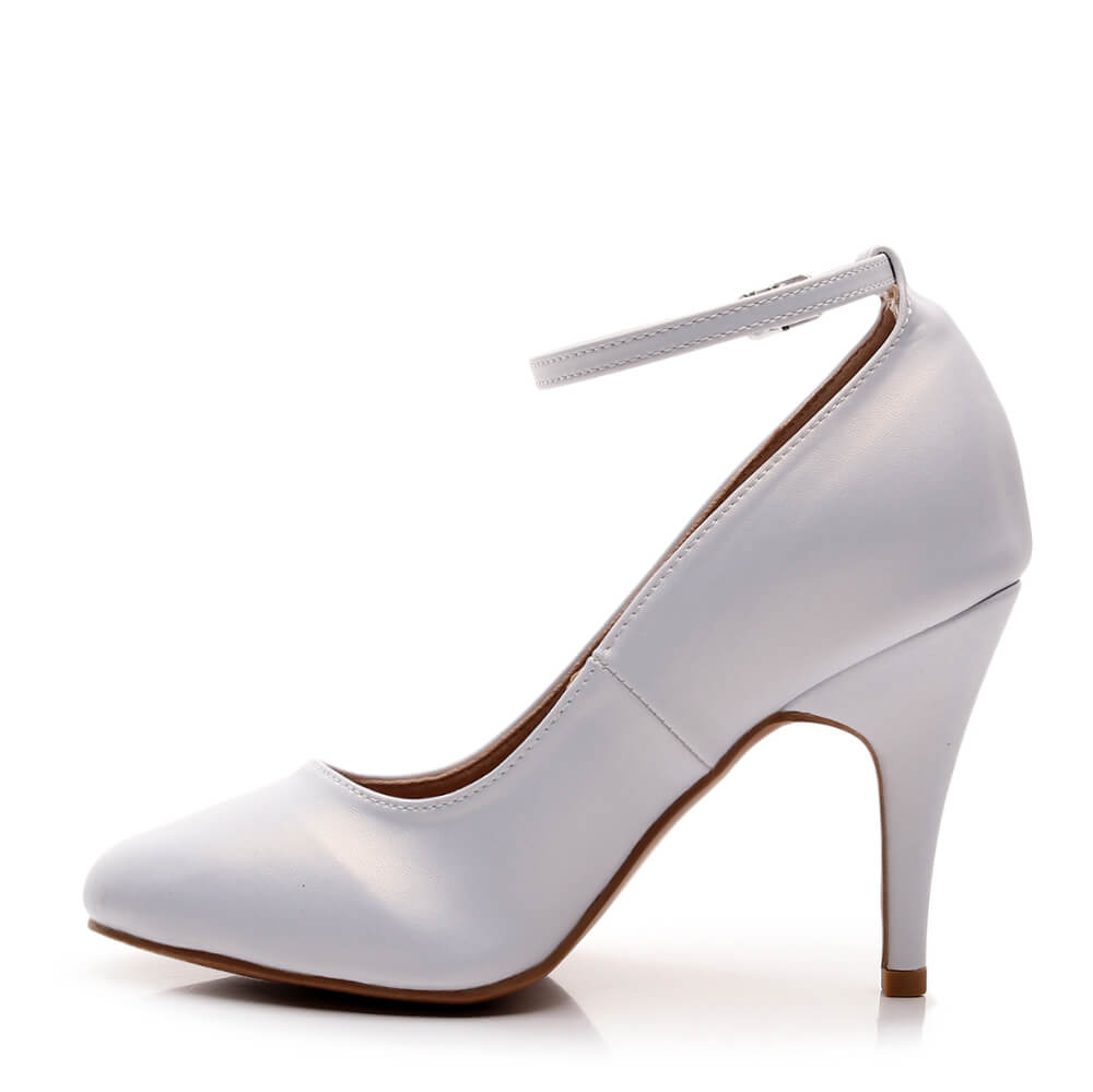 Claudine Wide Fit - White Vegan Leather - Street Sole