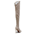 Courtneyy - Beige Vegan Patent - Street Sole - Thigh Variant One