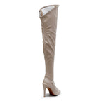 Courtneyy - Beige Vegan Patent - Street Sole - Thigh Variant Two