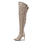 Courtneyy - Beige Vegan Patent - Street Sole - Thigh Variant Three