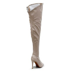 Courtneyy - Beige Vegan Patent - Street Sole - Thigh Variant Three